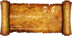 Dobó Gergely névjegykártya